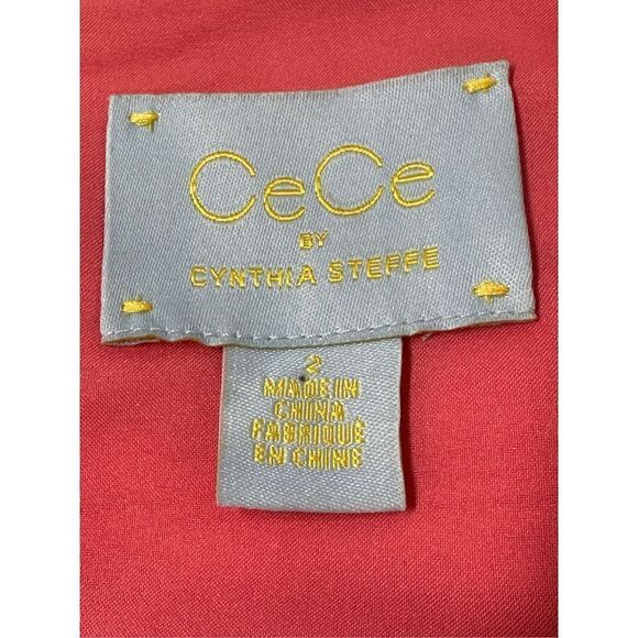 CeCe by Cynthia Steffe Womens Sz 2 Shift Dress Pink Short Sleeve POCKETS - Picture 4 of 15